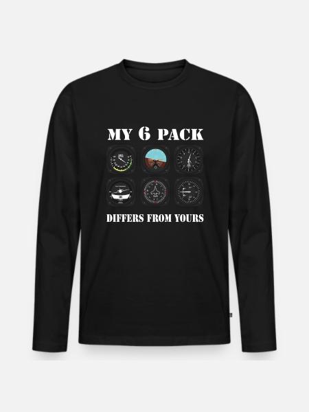 Pilot Flieger SixPack - Männer Premium Bio Langarmshirt - Schwarz