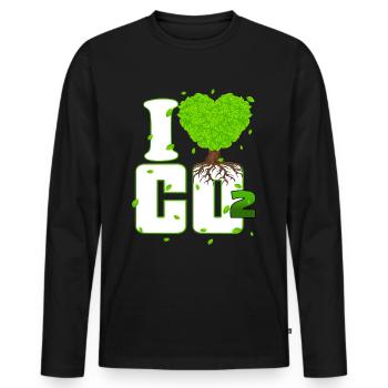 J'AIME CO2 conducteur diesel liberté FCK GRN anti vert - T-shirt manches longues Premium bio Homme - noir - Devant - Nico (187cm)