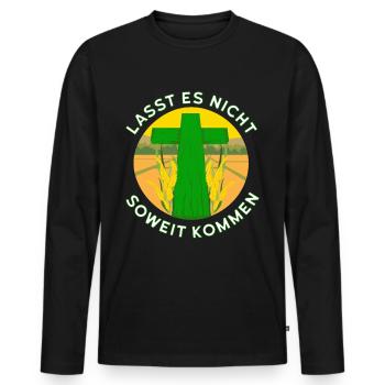 Green Cross Initiative Stiller Protest Farmers - T-shirt manches longues Premium bio Homme - noir - Devant - Nico (187cm)
