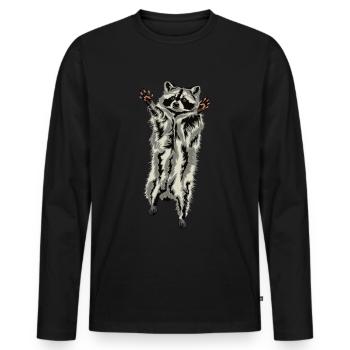 Câlin de raton laveur - T-shirt manches longues Premium bio Homme - noir - Devant - Nico (187cm)