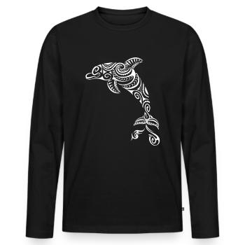 Tattoo Maori Delfin Scuba Diving - Männer Premium Bio Langarmshirt - Schwarz - Vorne - Nico (187cm)