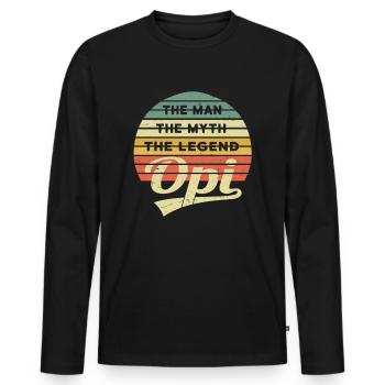 Opi Grandpa Grandpa Vintage Retro Legend - T-shirt manches longues Premium bio Homme - noir - Devant - Nico (187cm)