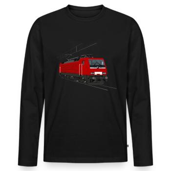 Railway electric locomotive - Men's Premium Organic Long Sleeve Shirt - black - Front - Nico (187cm)