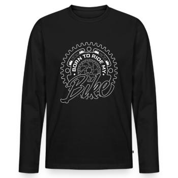 Né pour faire du vélo Fahrrad - T-shirt manches longues Premium bio Homme - noir - Devant - Nico (187cm)
