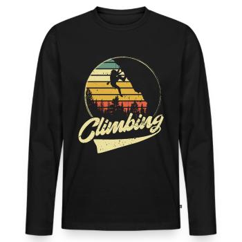 Escalade Escalade Escalade Escalade Alpinisme - T-shirt manches longues Premium bio Homme - noir - Devant - Nico (187cm)