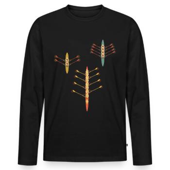 Rowing Vintage Eighth Retro Foursome Two Rowers - Men's Premium Organic Long Sleeve Shirt - black - Front - Nico (187cm)