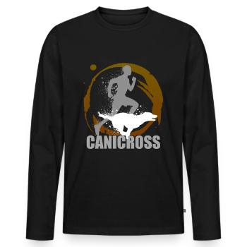 Dog race canicross dog training - Men's Premium Organic Long Sleeve Shirt - black - Front - Nico (187cm)