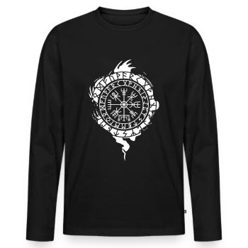 Mythologie Viking Rune - T-shirt manches longues Premium bio Homme - noir - Devant - Nico (187cm)