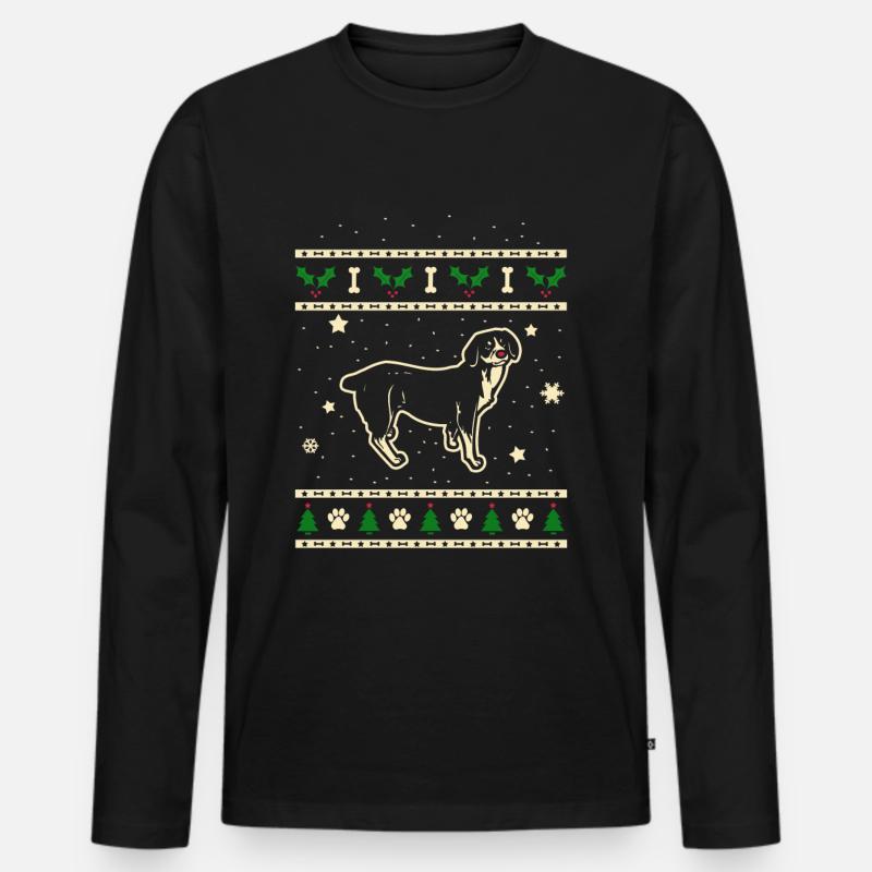 Entlebucher Weihnachtsgeschenk - Männer Premium Bio Langarmshirt - Schwarz