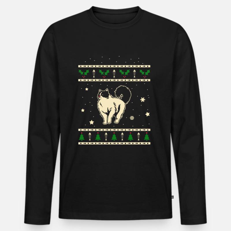 Ragdoll Weihnachtsgeschenk - Männer Premium Bio Langarmshirt - Schwarz