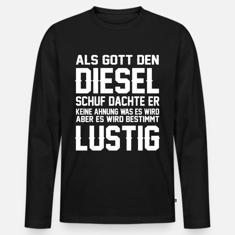 Diesel Power - Männer Premium Bio Langarmshirt - Schwarz