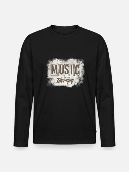 music - Men's Premium Organic Long Sleeve Shirt - black