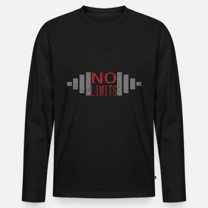 Fitness - Männer Premium Bio Langarmshirt - Schwarz