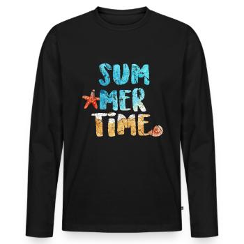 vacation - Men's Premium Organic Long Sleeve Shirt - black - Front - Nico (187cm)