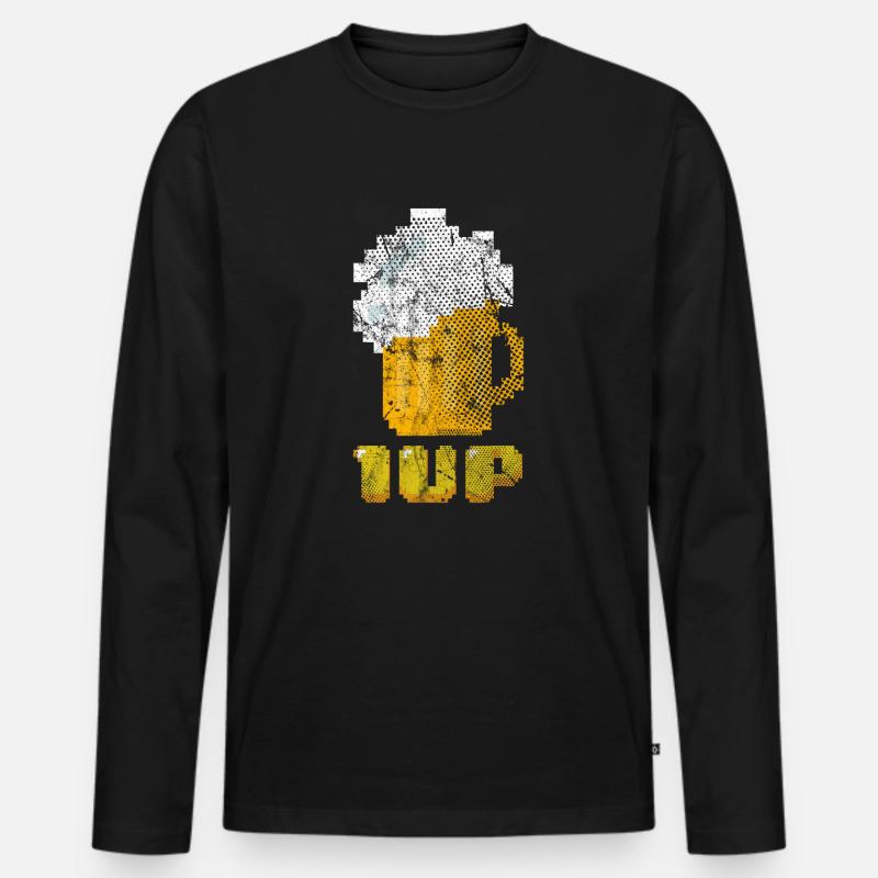 Bier - Männer Premium Bio Langarmshirt - Schwarz