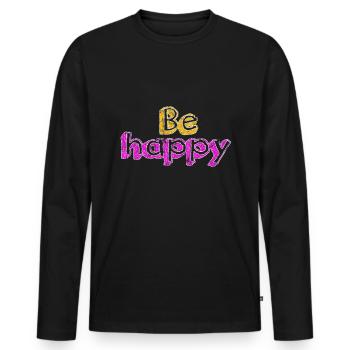 saying - Men's Premium Organic Long Sleeve Shirt - black - Front - Nico (187cm)