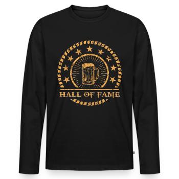 bière - T-shirt manches longues Premium bio Homme - noir - Devant - Nico (187cm)