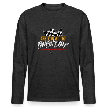 Auto - Männer Premium Bio Langarmshirt - Anthrazit meliert - Vorne - Nico (187cm)