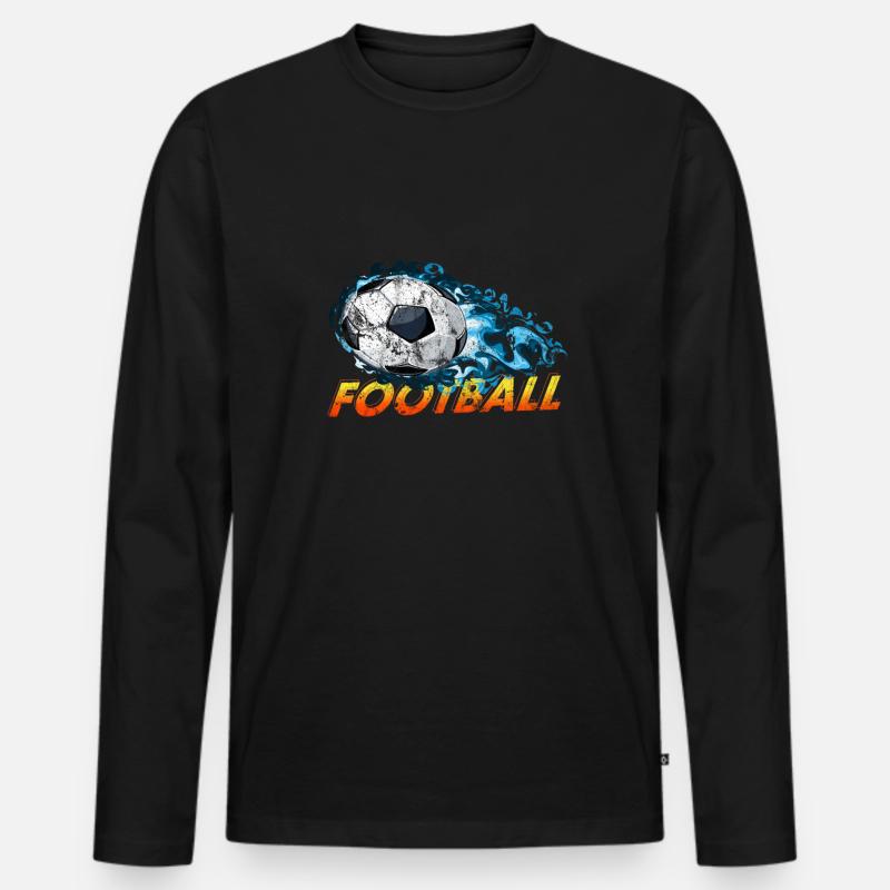 Fußball - Männer Premium Bio Langarmshirt - Schwarz