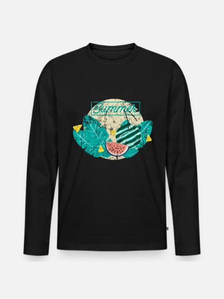 Tropical tropics palms gift idea - Men's Premium Organic Long Sleeve Shirt - black