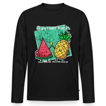 Tropical - Men's Premium Organic Long Sleeve Shirt - black - Front - Nico (187cm)