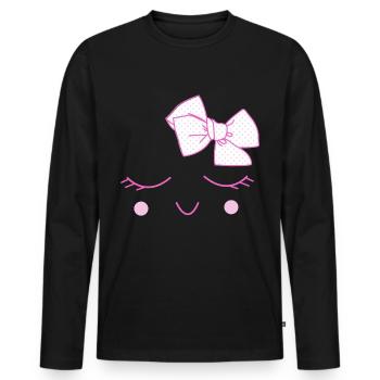 Kinder - Männer Premium Bio Langarmshirt - Schwarz - Vorne - Nico (187cm)