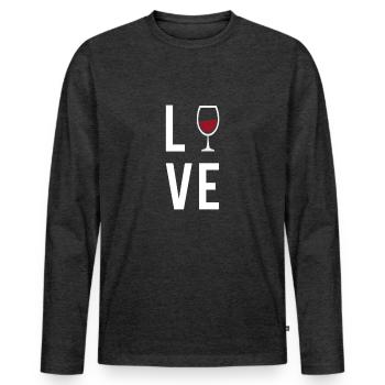 alcohol - Men's Premium Organic Long Sleeve Shirt - heather anthracite - Front - Nico (187cm)