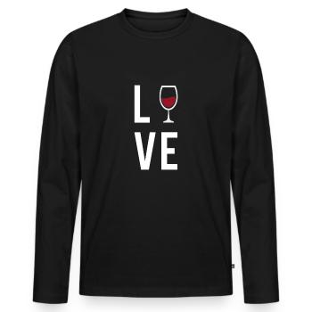 Alkohol - Männer Premium Bio Langarmshirt - Schwarz - Vorne - Nico (187cm)