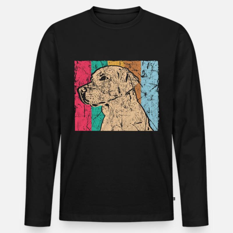 Hund - Männer Premium Bio Langarmshirt - Schwarz