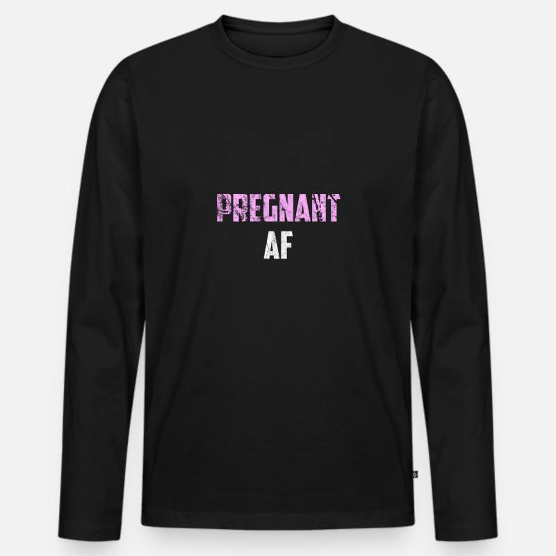 Schwangerschaft - Männer Premium Bio Langarmshirt - Schwarz