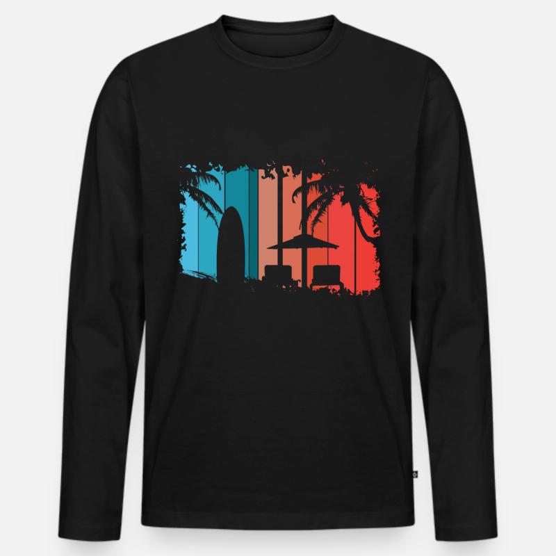 Strand - Männer Premium Bio Langarmshirt - Schwarz