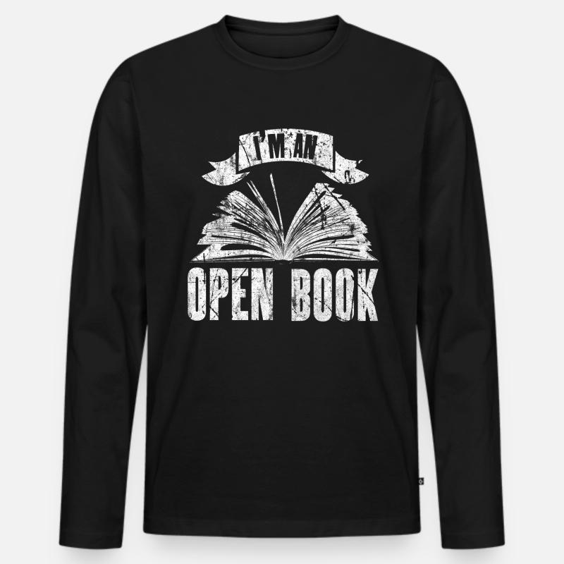 Bücher - Männer Premium Bio Langarmshirt - Schwarz