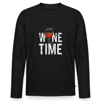 Alkohol - Männer Premium Bio Langarmshirt - Schwarz - Vorne - Nico (187cm)