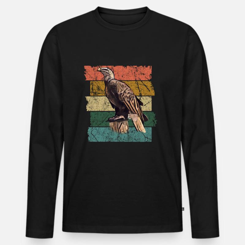 Adler - Männer Premium Bio Langarmshirt - Schwarz