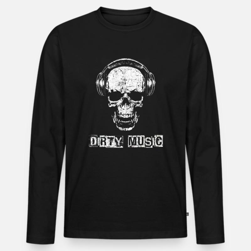 Musik - Männer Premium Bio Langarmshirt - Schwarz