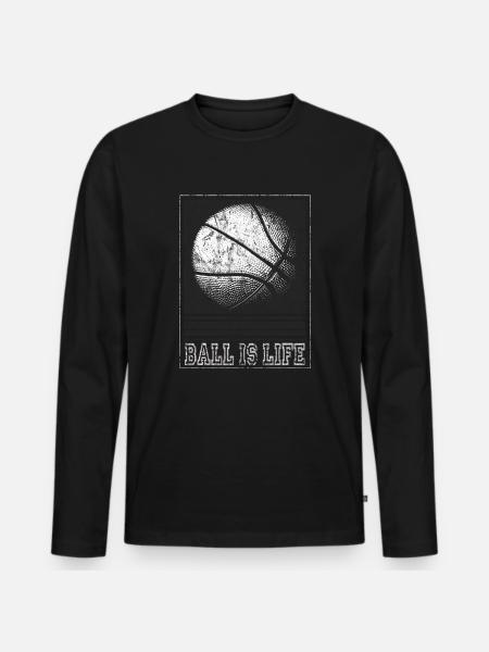 basketball - Men's Premium Organic Long Sleeve Shirt - black