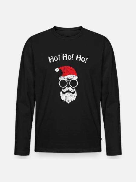 Weihnachten - Männer Premium Bio Langarmshirt - Schwarz