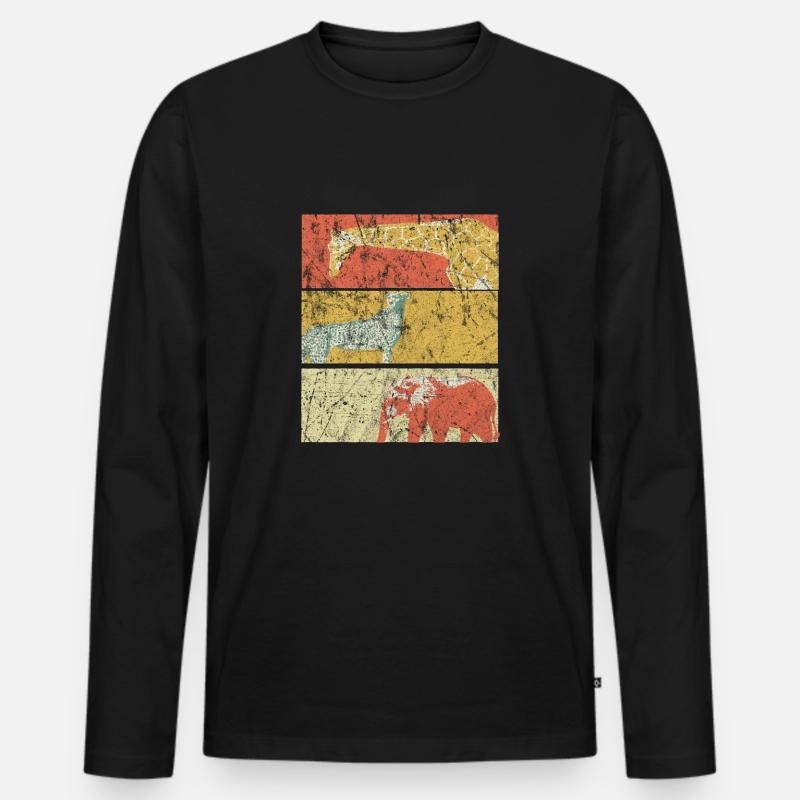 Safari - Männer Premium Bio Langarmshirt - Schwarz