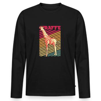 safari - Men's Premium Organic Long Sleeve Shirt - black - Front - Nico (187cm)