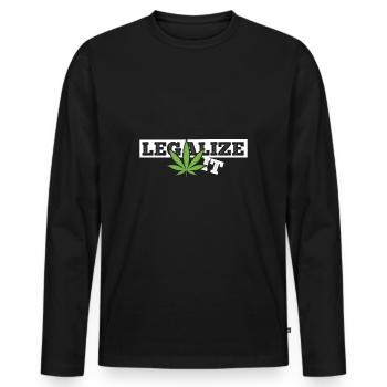 Weed marijuana gift idea - Men's Premium Organic Long Sleeve Shirt - black - Front - Nico (187cm)
