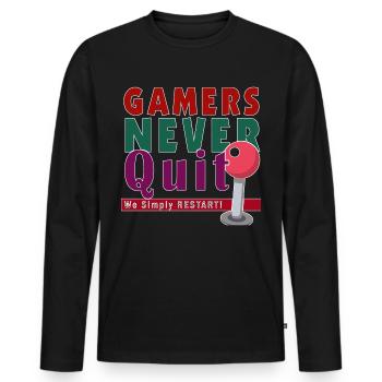 Gambling Gaming Gift Idea Nerd - Men's Premium Organic Long Sleeve Shirt - black - Front - Nico (187cm)