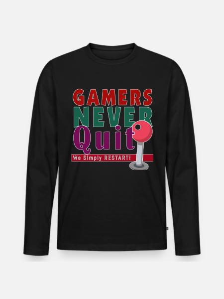 Zocken Gaming Geschenkidee Nerd - Männer Premium Bio Langarmshirt - Schwarz