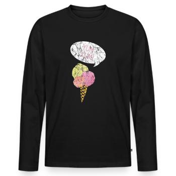 Crème glacée d’été Idée cadeau - T-shirt manches longues Premium bio Homme - noir - Devant - Nico (187cm)