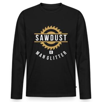 Woodworker lumberjacks Gifts - Männer Premium Bio Langarmshirt - Schwarz - Vorne - Nico (187cm)