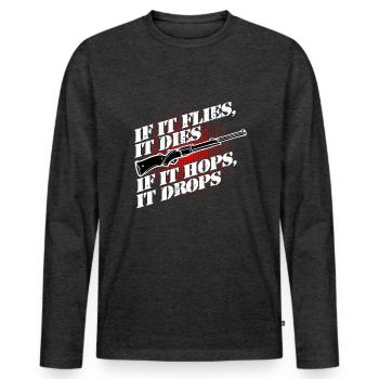 To hunt - Men's Premium Organic Long Sleeve Shirt - heather anthracite - Front - Nico (187cm)
