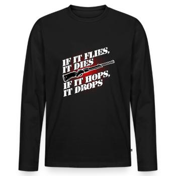 To hunt - Men's Premium Organic Long Sleeve Shirt - black - Front - Nico (187cm)