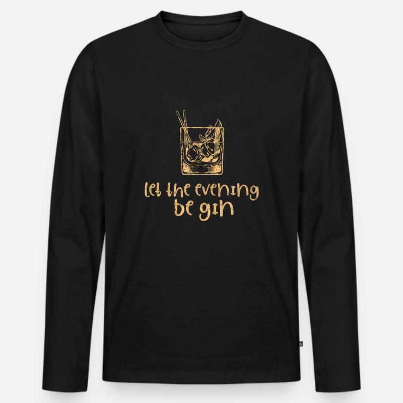 Alkohol - Männer Premium Bio Langarmshirt - Schwarz