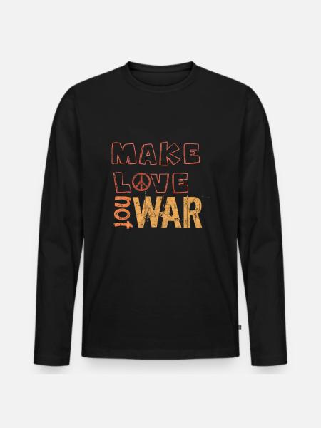Peace - Men's Premium Organic Long Sleeve Shirt - black