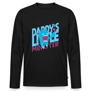 Kind Kinder Geschenkidee - Männer Premium Bio Langarmshirt - Schwarz - Vorne - Nico (187cm)
