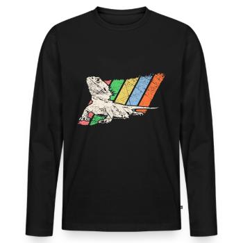 Animal de compagnie Retro - T-shirt manches longues Premium bio Homme - noir - Devant - Nico (187cm)